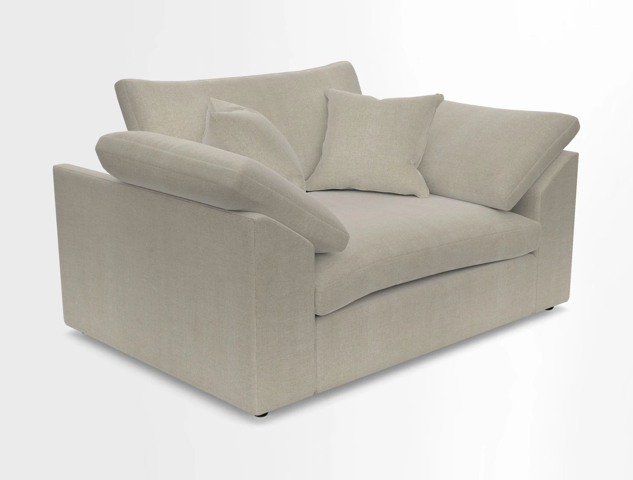 Big Softie Sloped Arm Snuggler in Two Tone Plain Biscuit