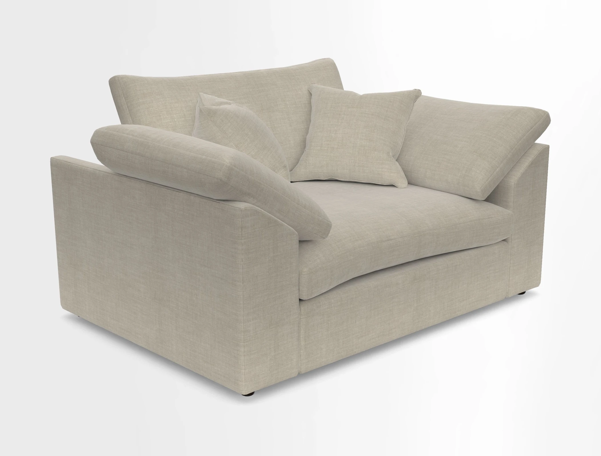 Big Softie Sloped Arm Snuggler in Two Tone Plain Biscuit