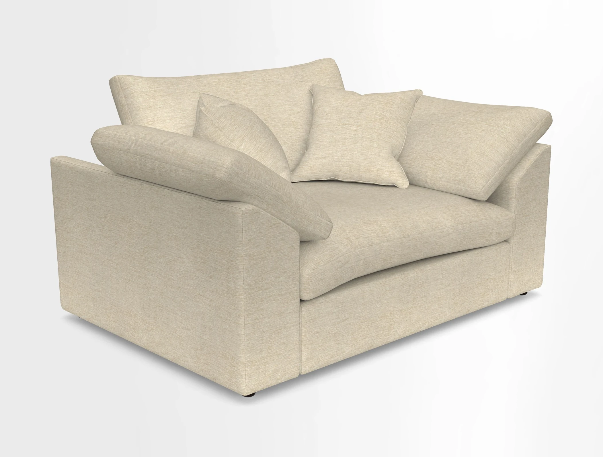 Big Softie Sloped Arm Snuggler in Two Tone Plain Biscuit