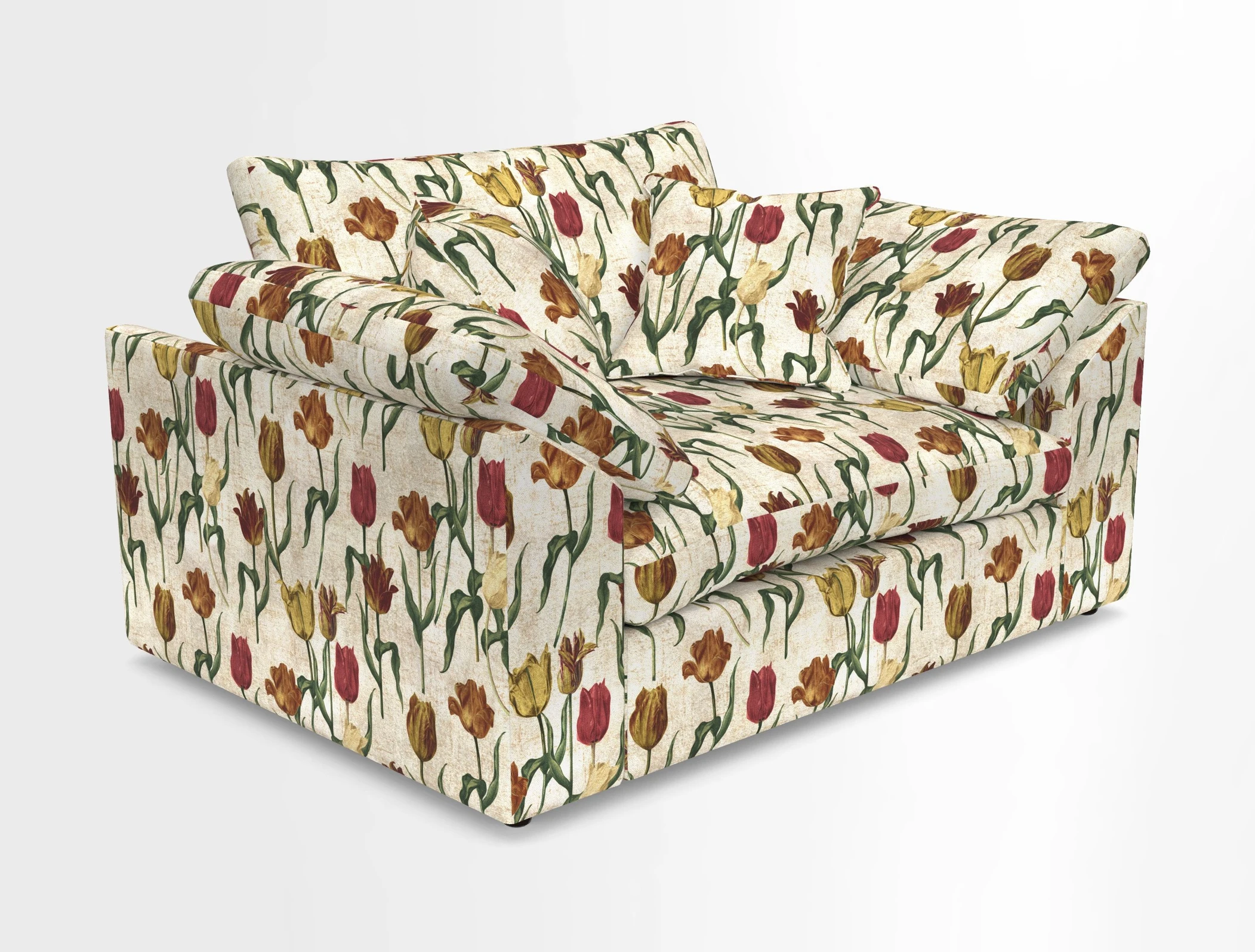Big Softie Sloped Arm Snuggler in Two Tone Plain Biscuit