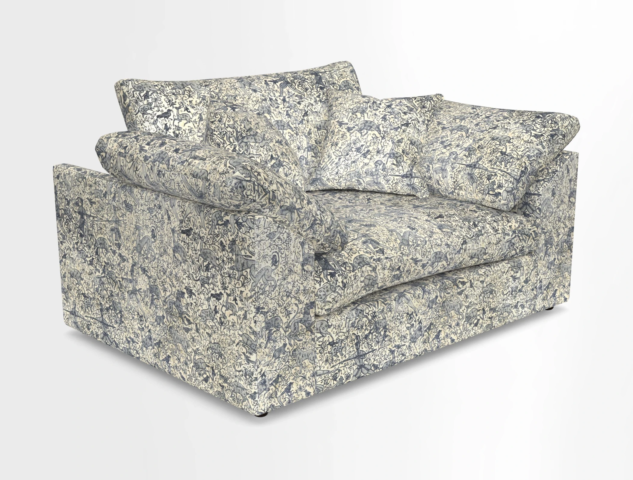 Big Softie Sloped Arm Snuggler in Two Tone Plain Biscuit