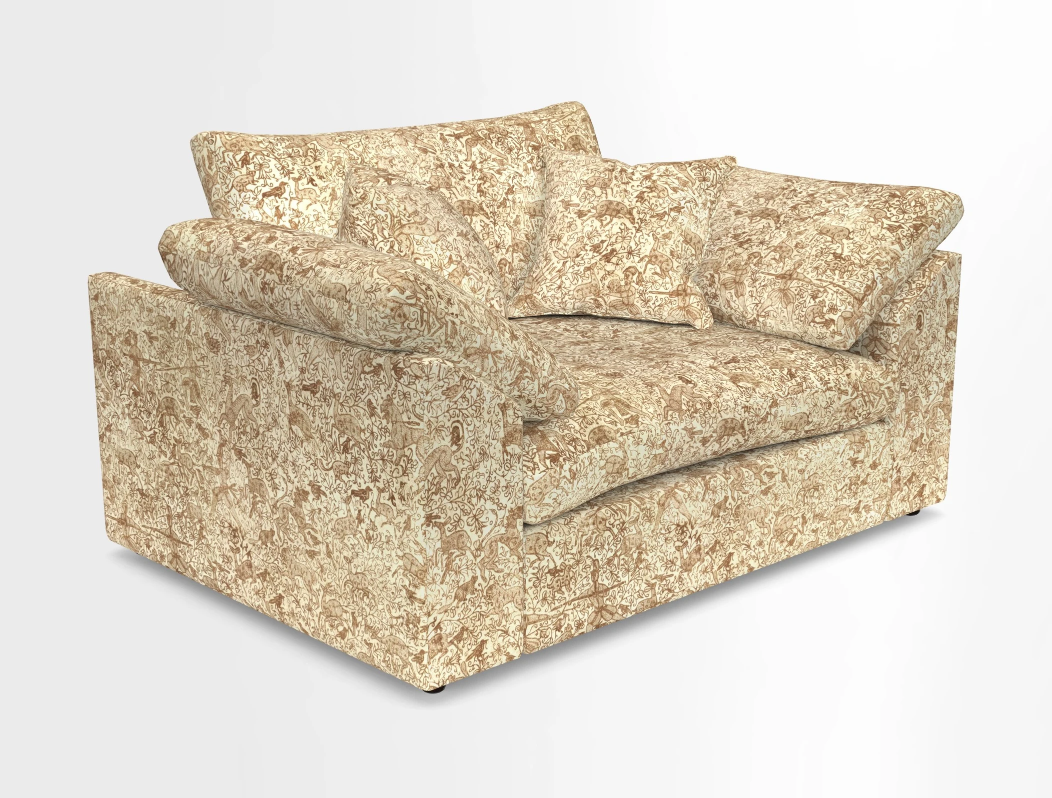Big Softie Sloped Arm Snuggler in Two Tone Plain Biscuit