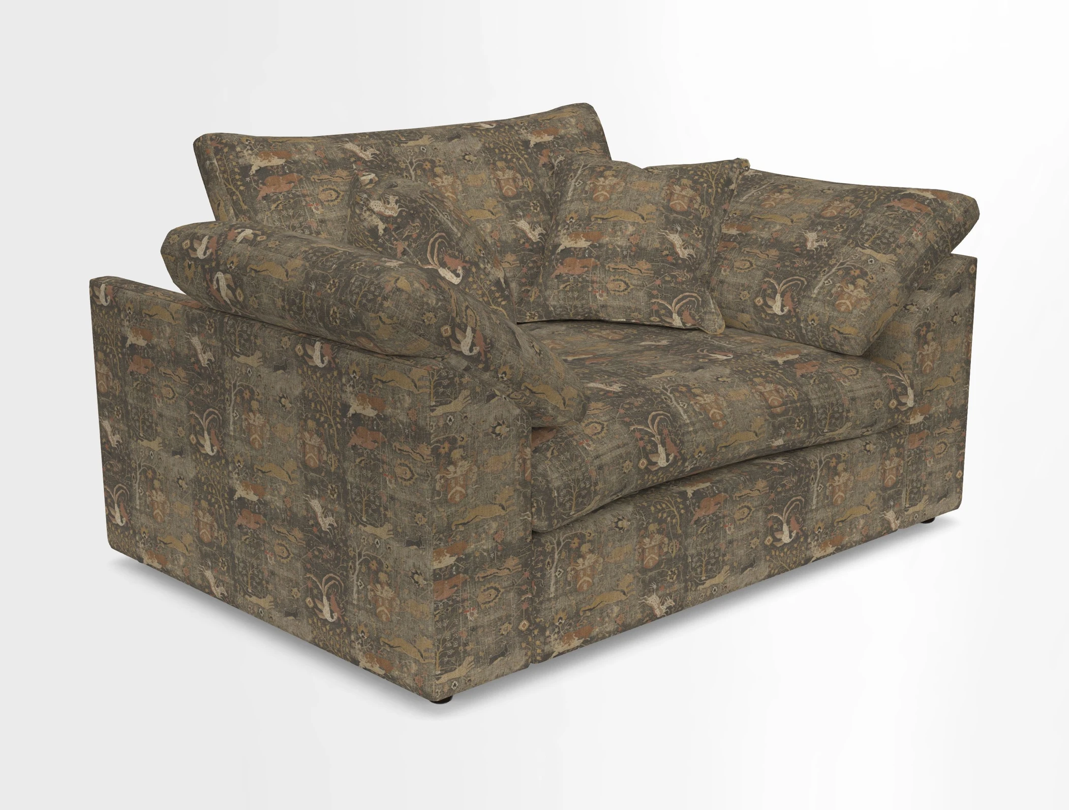 Big Softie Sloped Arm Snuggler in Two Tone Plain Biscuit