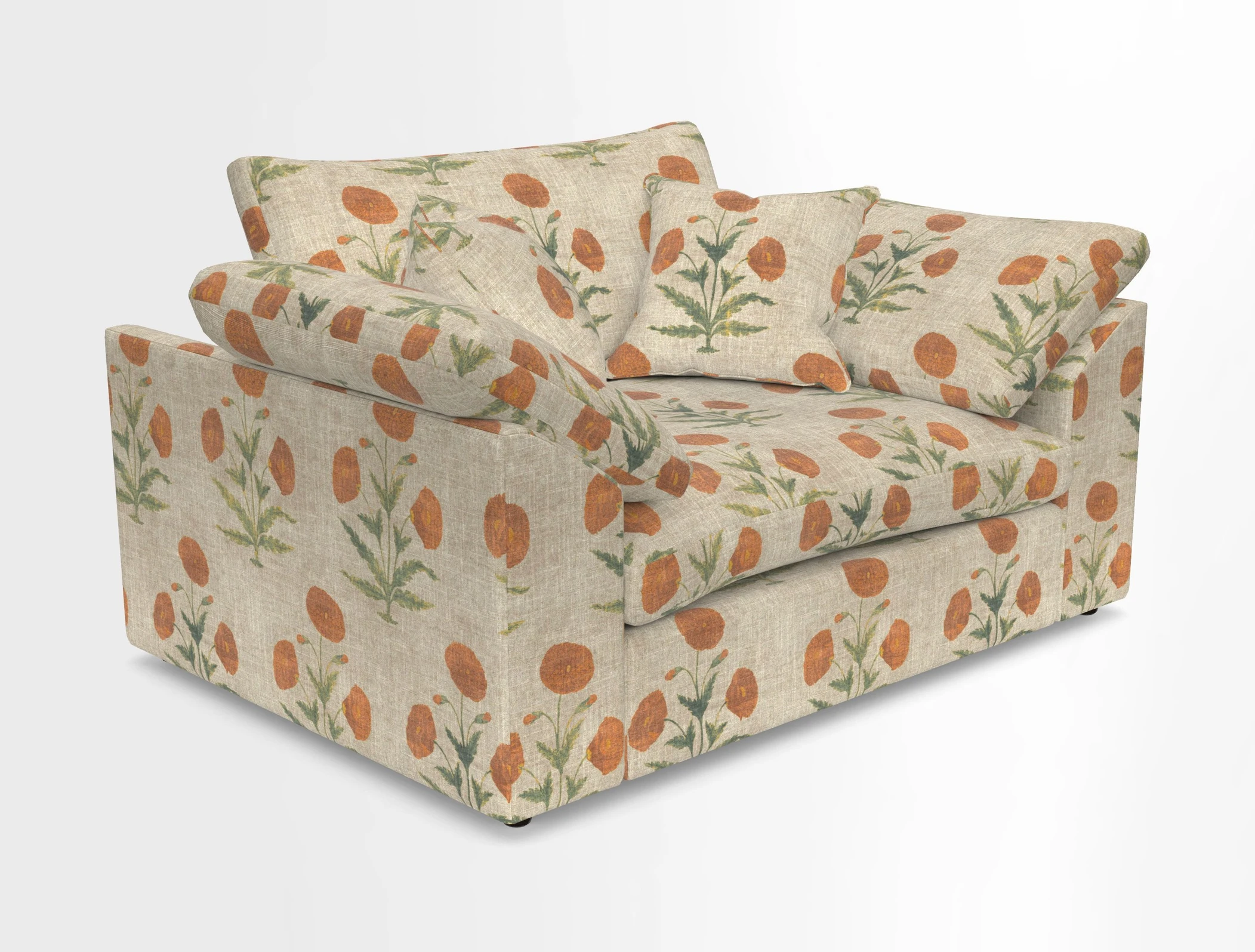 Big Softie Sloped Arm Snuggler in Two Tone Plain Biscuit