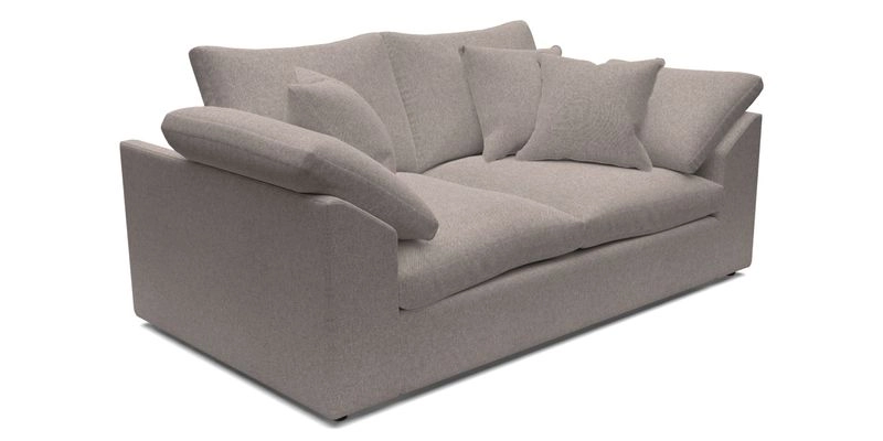 Big Softie Sloped Arm 2 Seater Sofa in Two Tone Plain Biscuit