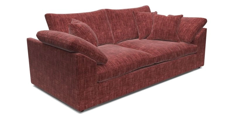 Big Softie Sloped Arm 3 Seater Sofa in Two Tone Plain Biscuit