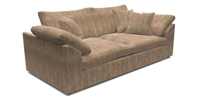 Big Softie Sloped Arm 3 Seater Sofa in Two Tone Plain Biscuit