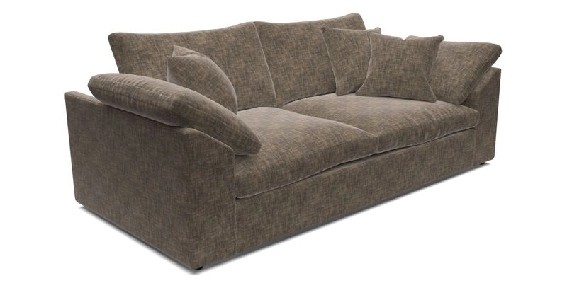 Big Softie Sloped Arm 3 Seater Sofa in Two Tone Plain Biscuit