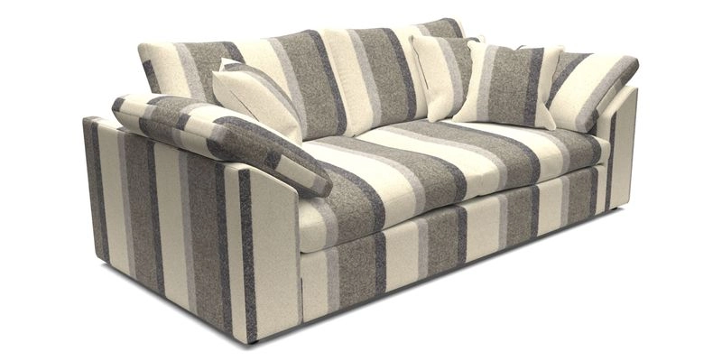 Big Softie Sloped Arm 3 Seater Sofa in Two Tone Plain Biscuit