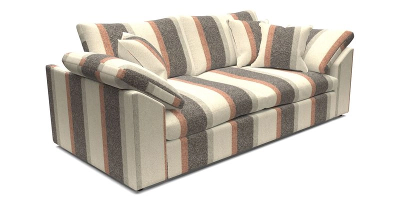Big Softie Sloped Arm 3 Seater Sofa in Two Tone Plain Biscuit