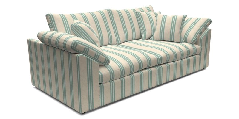 Big Softie Sloped Arm 3 Seater Sofa in Two Tone Plain Biscuit