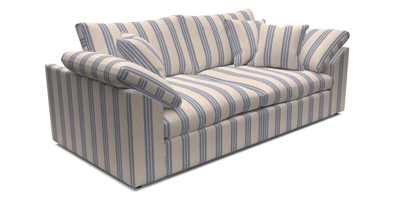 Big Softie Sloped Arm 3 Seater Sofa in Two Tone Plain Biscuit