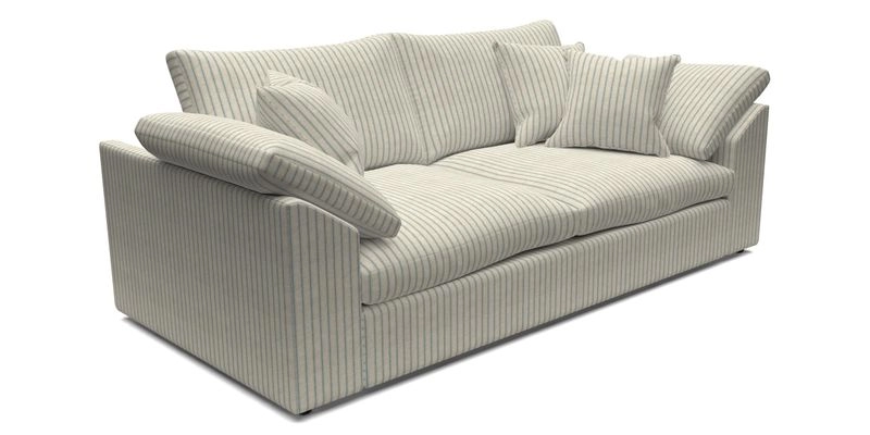 Big Softie Sloped Arm 3 Seater Sofa in Two Tone Plain Biscuit