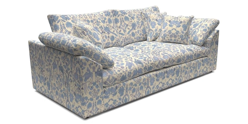 Big Softie Sloped Arm 3 Seater Sofa in Two Tone Plain Biscuit