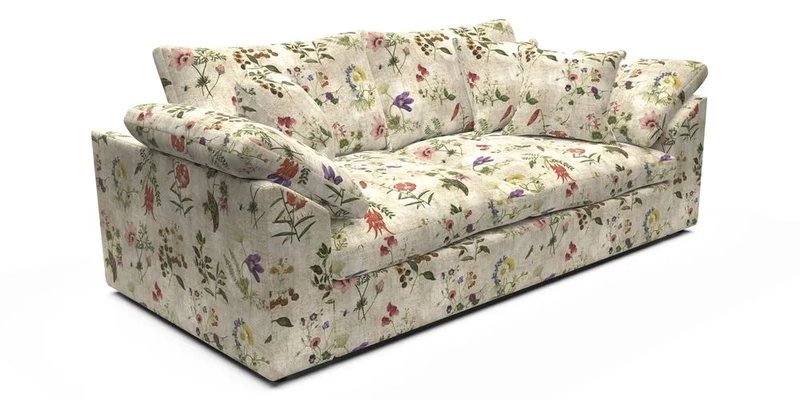 Big Softie Sloped Arm 3 Seater Sofa in Two Tone Plain Biscuit