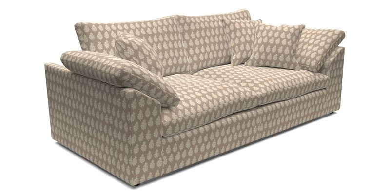 Big Softie Sloped Arm 3 Seater Sofa in Two Tone Plain Biscuit