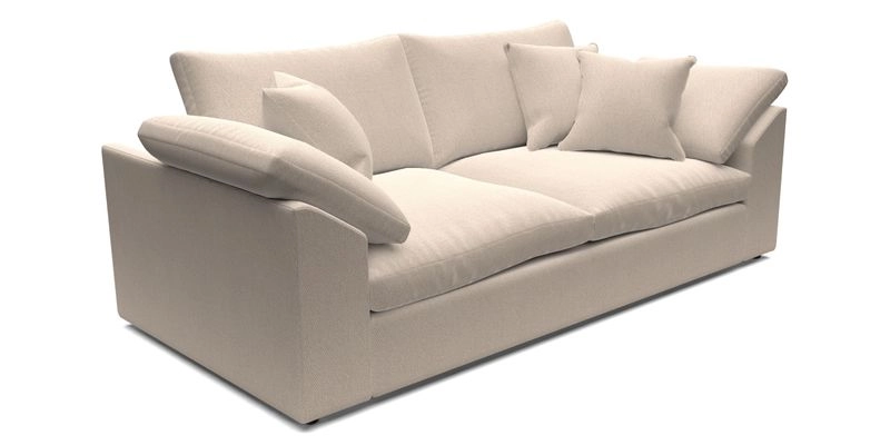 Big Softie Sloped Arm 3 Seater Sofa in Two Tone Plain Biscuit