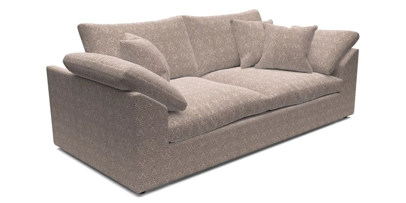 Big Softie Sloped Arm 3 Seater Sofa in Two Tone Plain Biscuit