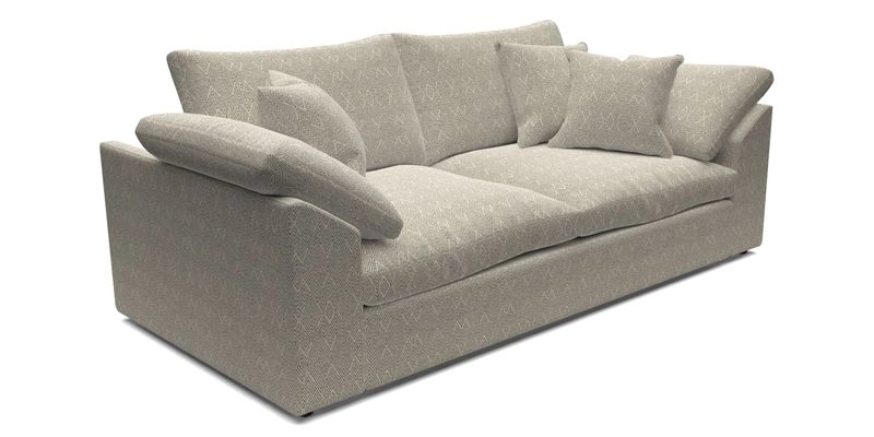 Big Softie Sloped Arm 3 Seater Sofa in Two Tone Plain Biscuit