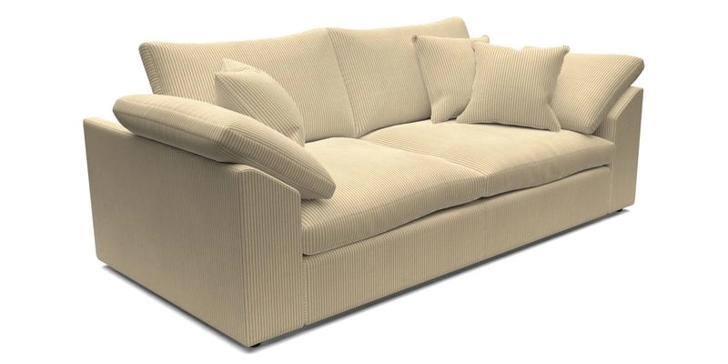Big Softie Sloped Arm 3 Seater Sofa in Two Tone Plain Biscuit