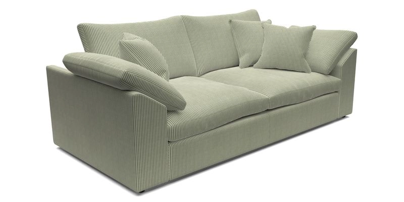 Big Softie Sloped Arm 3 Seater Sofa in Two Tone Plain Biscuit