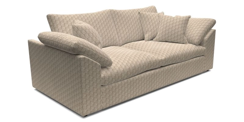 Big Softie Sloped Arm 3 Seater Sofa in Two Tone Plain Biscuit