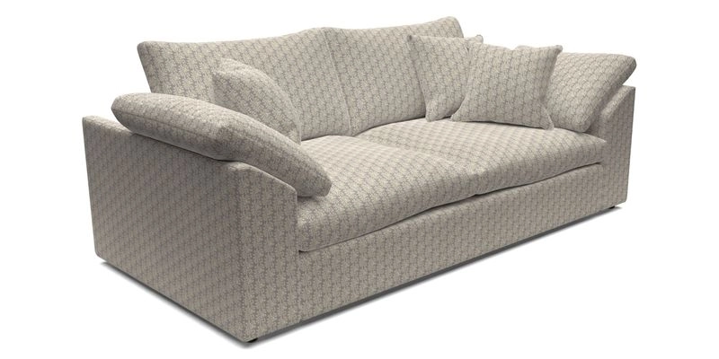 Big Softie Sloped Arm 3 Seater Sofa in Two Tone Plain Biscuit