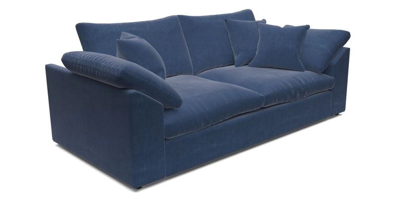 Big Softie Sloped Arm 3 Seater Sofa in Two Tone Plain Biscuit