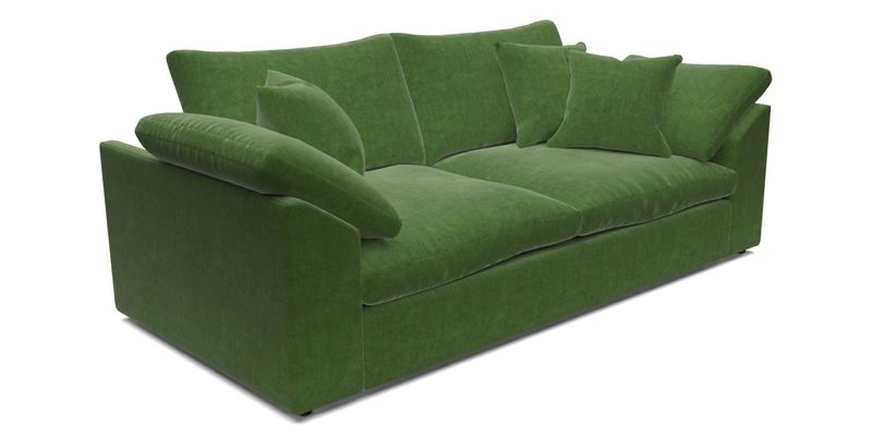 Big Softie Sloped Arm 3 Seater Sofa in Two Tone Plain Biscuit