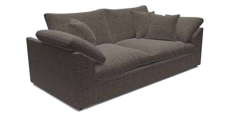 Big Softie Sloped Arm 3 Seater Sofa in Two Tone Plain Biscuit
