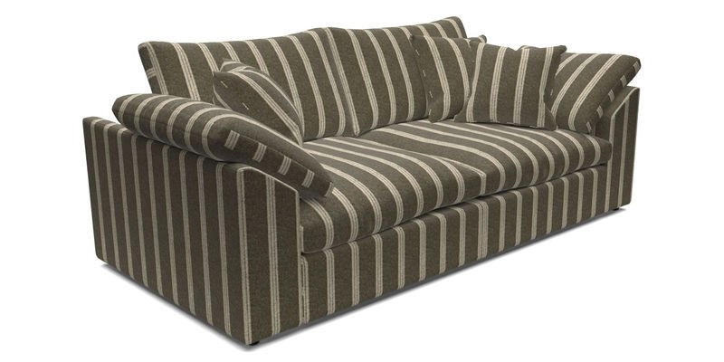 Big Softie Sloped Arm 3 Seater Sofa in Two Tone Plain Biscuit