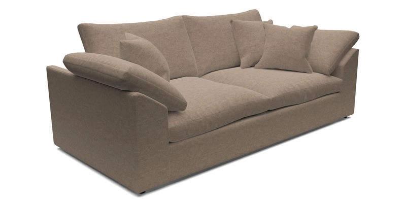 Big Softie Sloped Arm 3 Seater Sofa in Two Tone Plain Biscuit