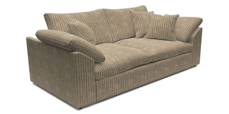 Big Softie Sloped Arm 3 Seater Sofa in Two Tone Plain Biscuit