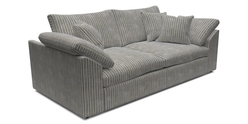 Big Softie Sloped Arm 3 Seater Sofa in Two Tone Plain Biscuit