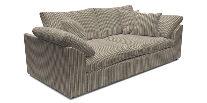 Big Softie Sloped Arm 3 Seater Sofa in Two Tone Plain Biscuit
