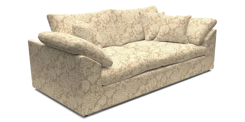 Big Softie Sloped Arm 3 Seater Sofa in Two Tone Plain Biscuit