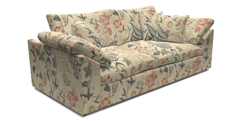 Big Softie Sloped Arm 3 Seater Sofa in Two Tone Plain Biscuit