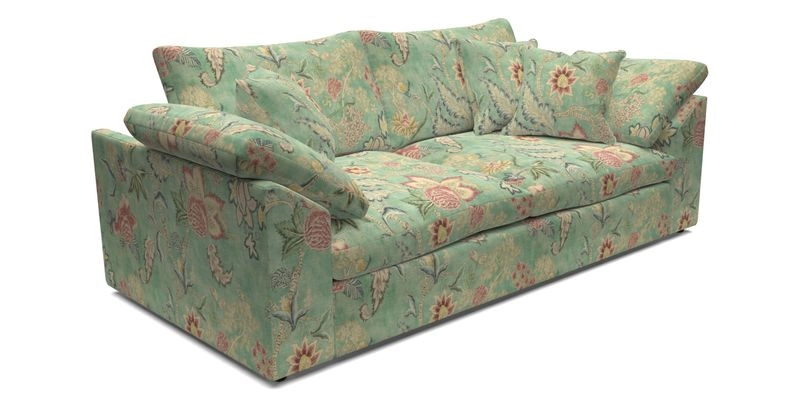 Big Softie Sloped Arm 3 Seater Sofa in Two Tone Plain Biscuit