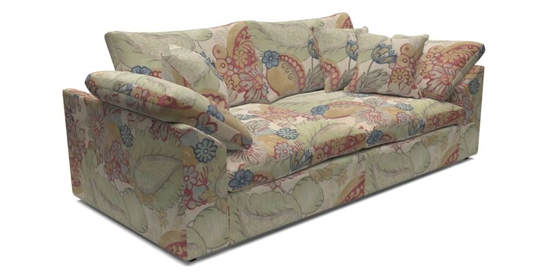 Big Softie Sloped Arm 3 Seater Sofa in Two Tone Plain Biscuit