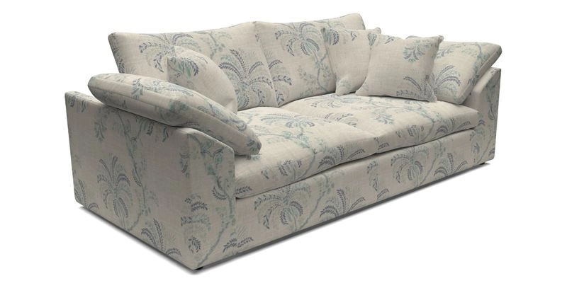 Big Softie Sloped Arm 3 Seater Sofa in Two Tone Plain Biscuit