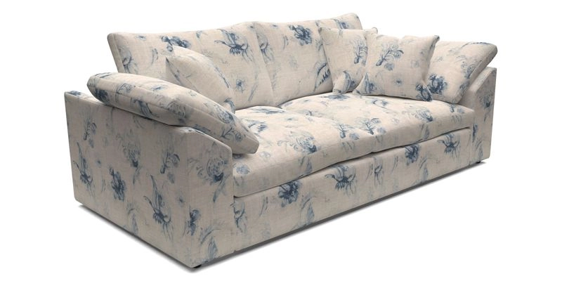 Big Softie Sloped Arm 3 Seater Sofa in Two Tone Plain Biscuit