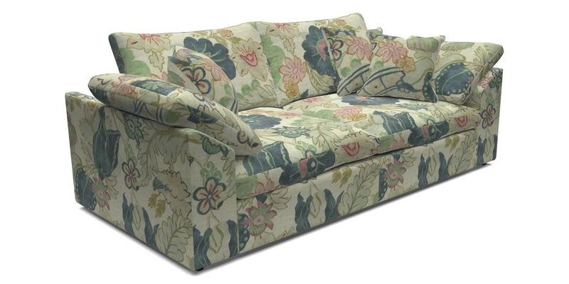 Big Softie Sloped Arm 3 Seater Sofa in Two Tone Plain Biscuit