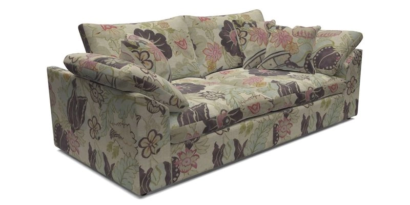 Big Softie Sloped Arm 3 Seater Sofa in Two Tone Plain Biscuit