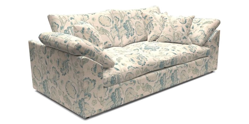 Big Softie Sloped Arm 3 Seater Sofa in Two Tone Plain Biscuit