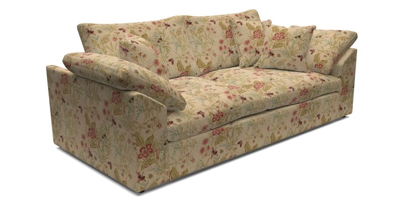 Big Softie Sloped Arm 3 Seater Sofa in Two Tone Plain Biscuit