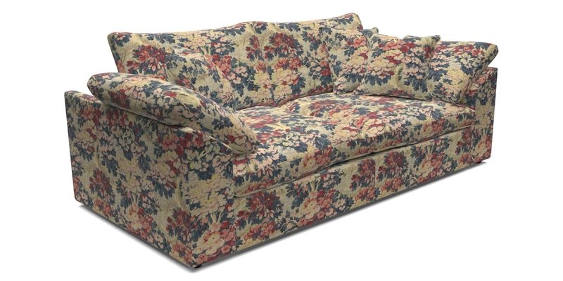 Big Softie Sloped Arm 3 Seater Sofa in Two Tone Plain Biscuit