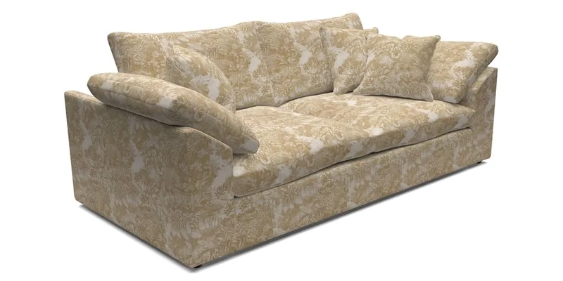Big Softie Sloped Arm 3 Seater Sofa in Two Tone Plain Biscuit
