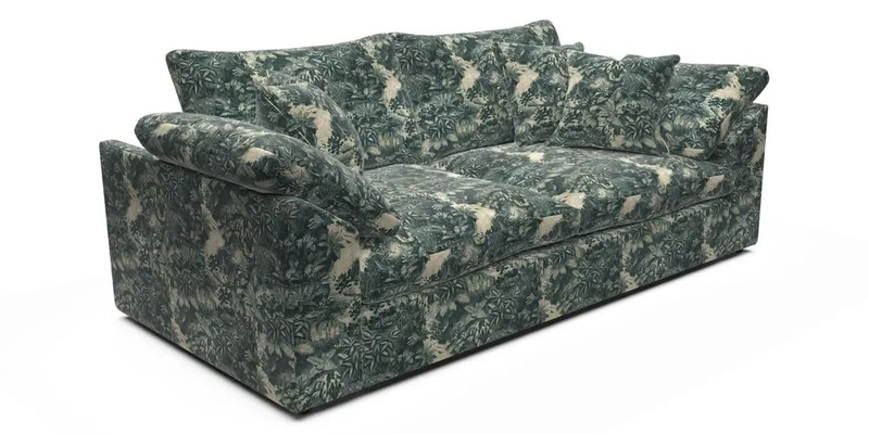 Big Softie Sloped Arm 3 Seater Sofa in Two Tone Plain Biscuit