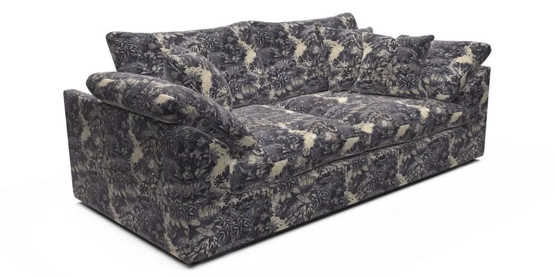 Big Softie Sloped Arm 3 Seater Sofa in Two Tone Plain Biscuit