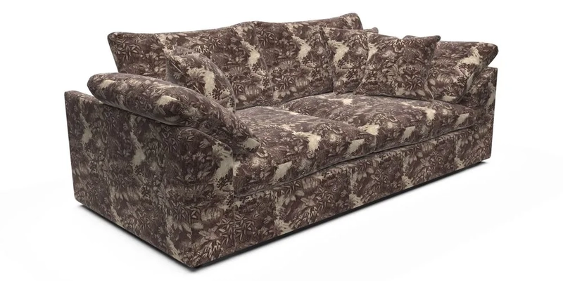 Big Softie Sloped Arm 3 Seater Sofa in Two Tone Plain Biscuit